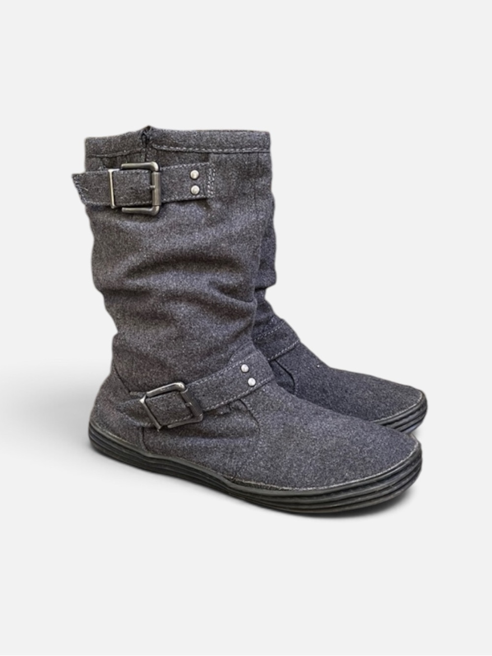 Blowfish Malibu Slouchy Mid-Calf Buckle Boot in Gray Women’s Size 10